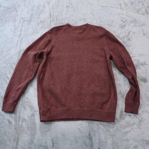 Eddie Bauer Sweater Mens Red Extra Large Knit Cardigan Crewneck Pullover Cotton - Picture 6 of 13